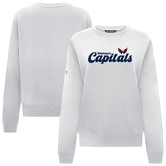 Washington Capitals Levelwear Women's Yvette Big Script Tri-Blend Sweatshirt White