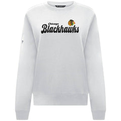Chicago Blackhawks Levelwear Women's Yvette Big Script Tri-Blend Sweatshirt White
