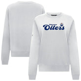 Edmonton Oilers Levelwear Women's Yvette Big Script Tri-Blend Sweatshirt White