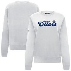 Edmonton Oilers Levelwear Women's Yvette Big Script Tri-Blend Sweatshirt White