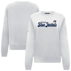 Columbus Blue Jackets Levelwear Women's Yvette Big Script Tri-Blend Sweatshirt White