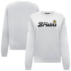 Boston Bruins Levelwear Women's Yvette Big Script Tri-Blend Sweatshirt White