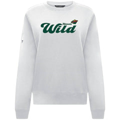 Minnesota Wild Levelwear Women's Yvette Big Script Tri-Blend Sweatshirt White
