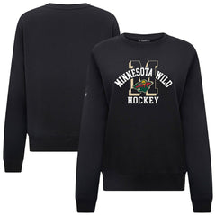 Minnesota Wild Levelwear Women's Yvette Limelight Big Letter Sweatshirt Black
