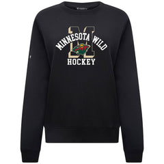 Minnesota Wild Levelwear Women's Yvette Limelight Big Letter Sweatshirt Black