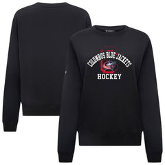 Columbus Blue Jackets Levelwear Women's Yvette Limelight Big Letter Sweatshirt Black