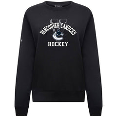 Vancouver Canucks Levelwear Women's Yvette Limelight Big Letter Sweatshirt Black