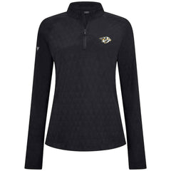 Nashville Predators Levelwear Women's Spike Raglan Quarter-Zip Top Black