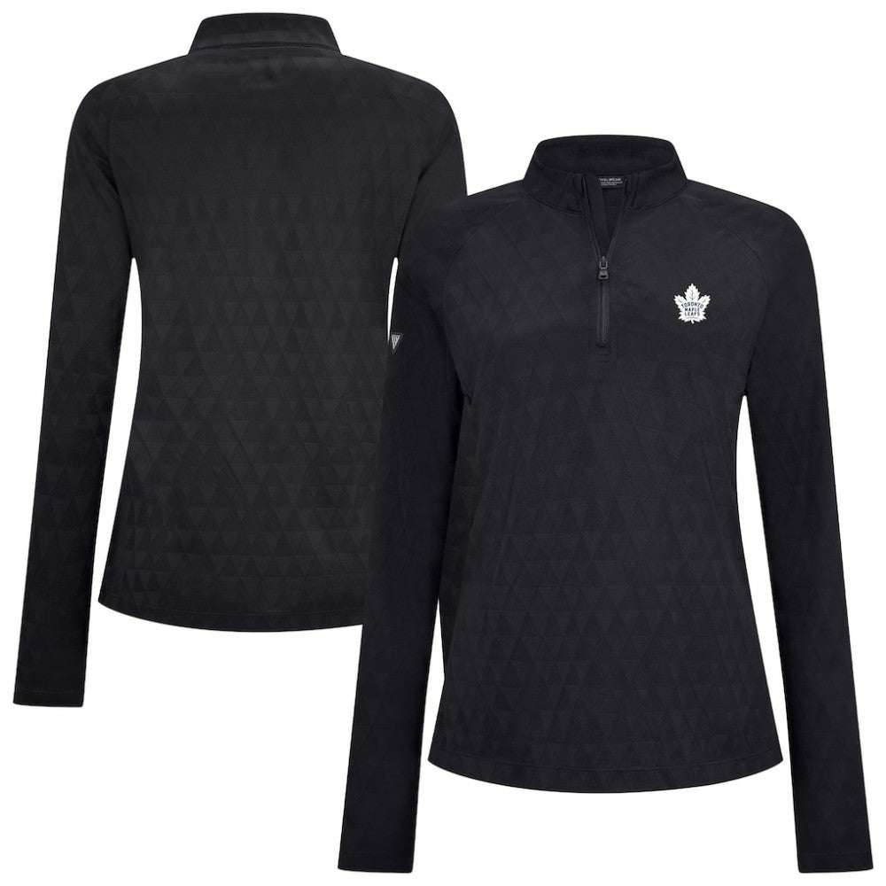 Toronto Maple Leafs Levelwear Women's Spike Raglan Quarter-Zip Top Black