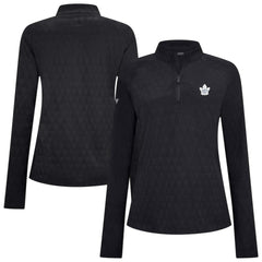 Toronto Maple Leafs Levelwear Women's Spike Raglan Quarter-Zip Top Black