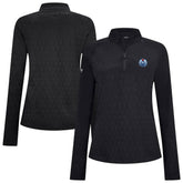 Edmonton Oilers Levelwear Women's Spike Raglan Quarter-Zip Top Black