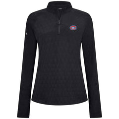 Montreal Canadiens Levelwear Women's Spike Raglan Quarter-Zip Top Black