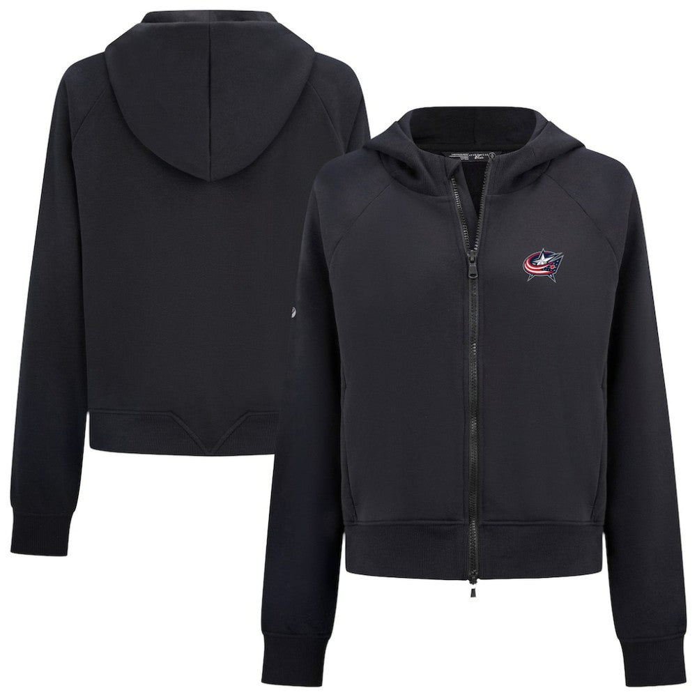 Columbus Blue Jackets Levelwear Women's Judd Raglan Full-Zip Hoodie Black