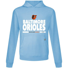 Baltimore Orioles Levelwear Relay Center Stage Long Sleeve Hooded T-Shirt - Light Blue