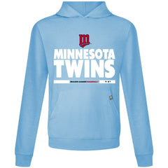 Minnesota Twins Levelwear Relay Center Stage Long Sleeve Hooded T-Shirt - Light Blue