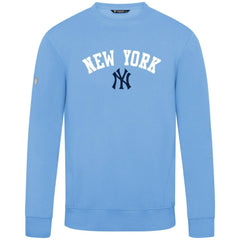 New York Yankees Levelwear Zane Felt Arch Pullover Sweatshirt - Light Blue