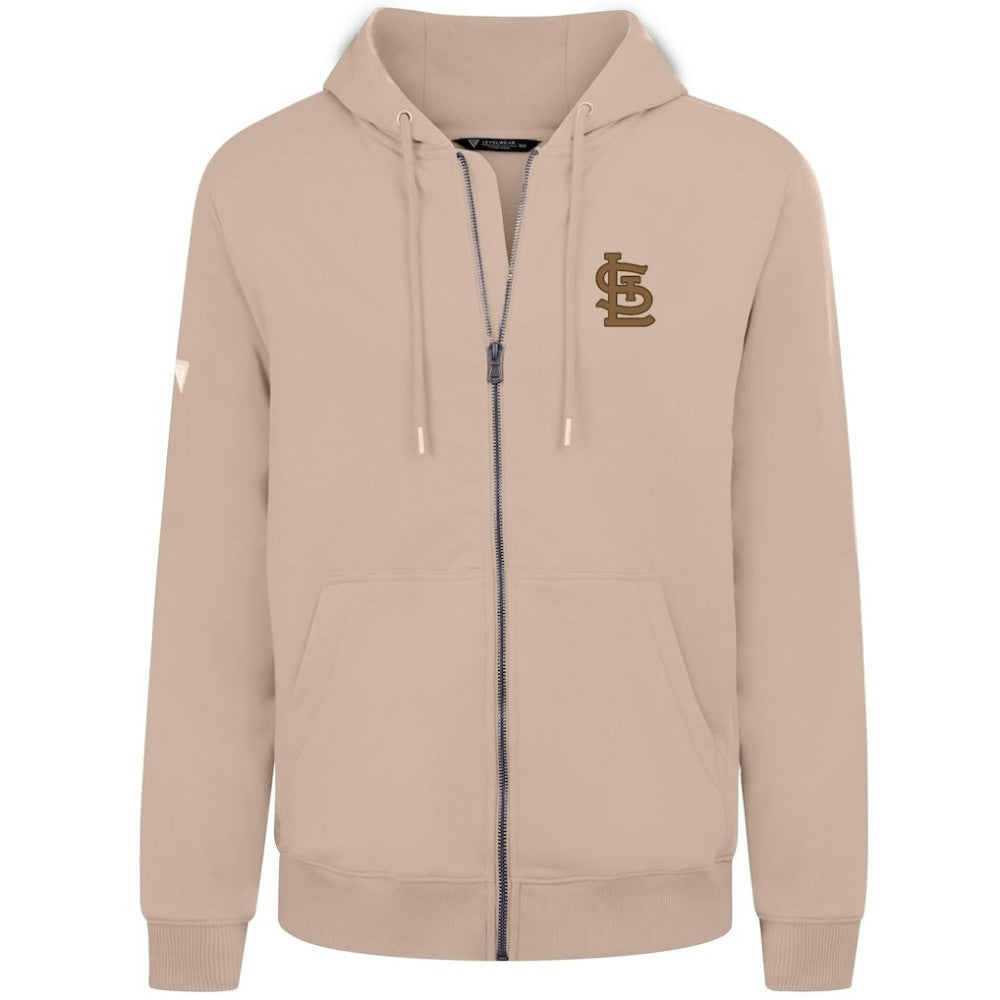 St. Louis Cardinals Levelwear Podium Full-Zip Hoodie - Khaki
