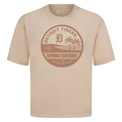 Detroit Tigers Levelwear Spring Training Badge Luxe Signature Knit T-Shirt - Khaki