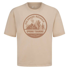 Colorado Rockies Levelwear Spring Training Badge Luxe Signature Knit T-Shirt - Khaki