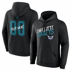 Charlotte Hornets Big & Tall Hustle Personalized Name & Number Hoodie - Black on sale