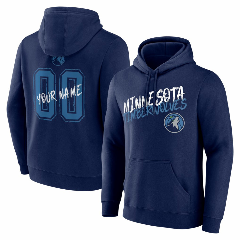 Minnesota Timberwolves Big & Tall Hustle Personalized Name & Number Hoodie - Navy discount