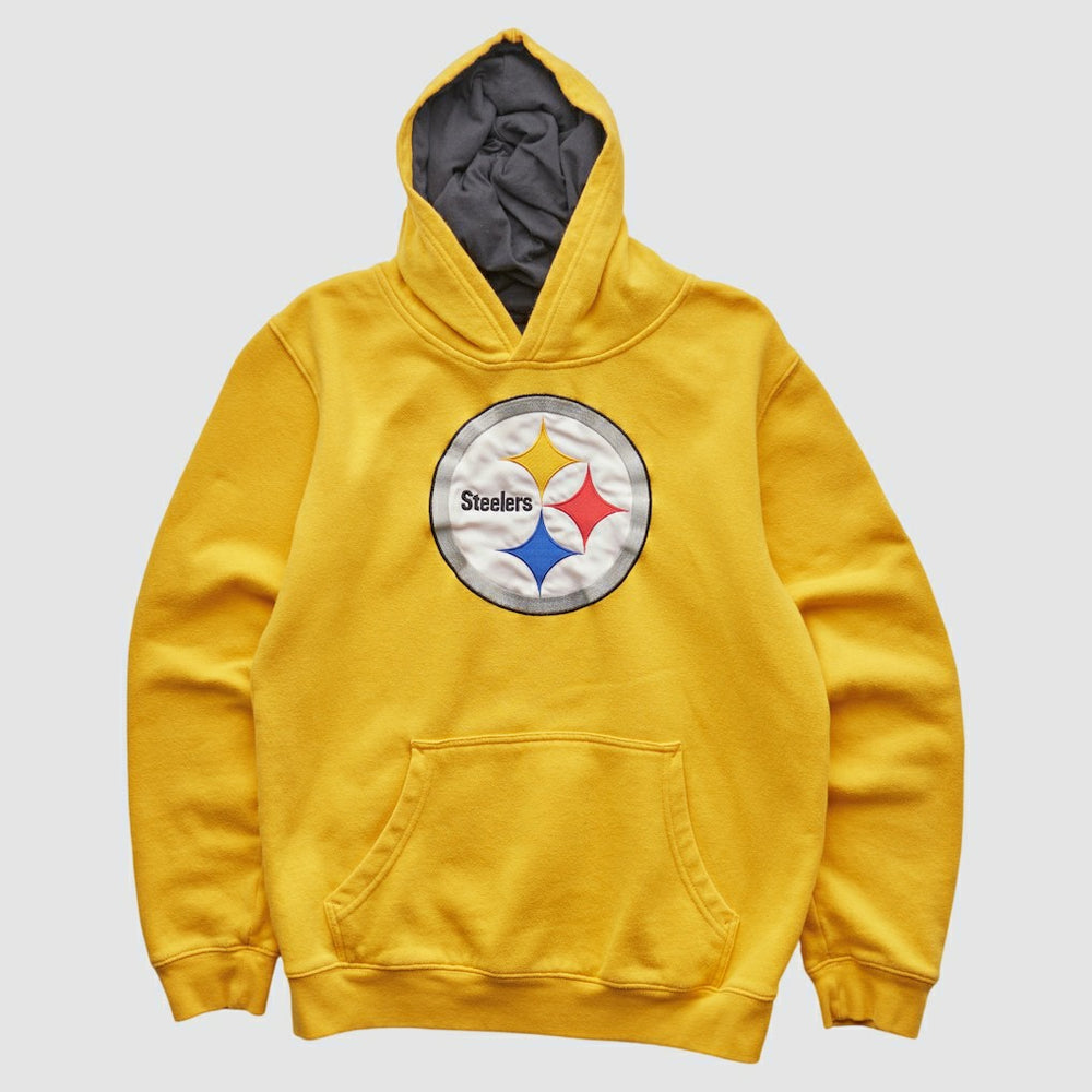 Pittsburgh Steelers NFL 2000s Hooded Pullover Sweatshirt - Yellow Vintage cheap