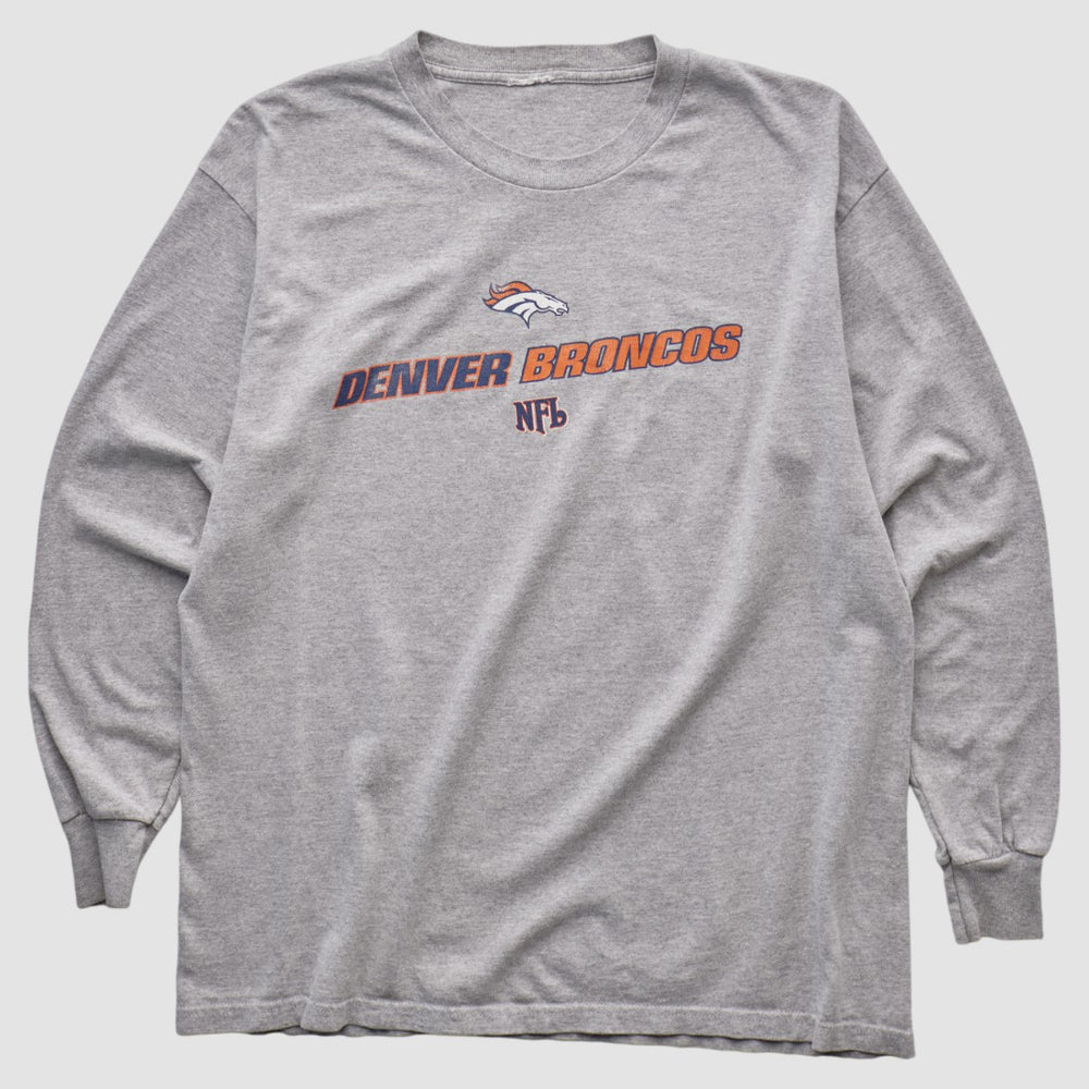 Denver Broncos 2000s Long Sleeve T-shirt - Heather Gray Vintage outlet