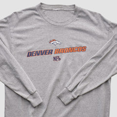 Denver Broncos 2000s Long Sleeve T-shirt - Heather Gray Vintage outlet