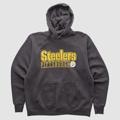 Pittsburgh Steelers NFL 2000s Hooded Pullover Sweatshirt - Charcoal Vintage outlet