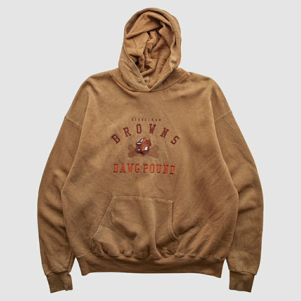 Cleveland Browns Lee Apparel 90s Hooded Pullover Sweatshirt - Tan Vintage online