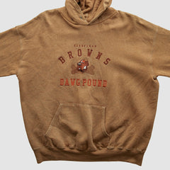 Cleveland Browns Lee Apparel 90s Hooded Pullover Sweatshirt - Tan Vintage online