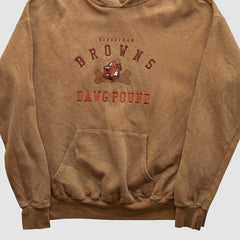 Cleveland Browns Lee Apparel 90s Hooded Pullover Sweatshirt - Tan Vintage online