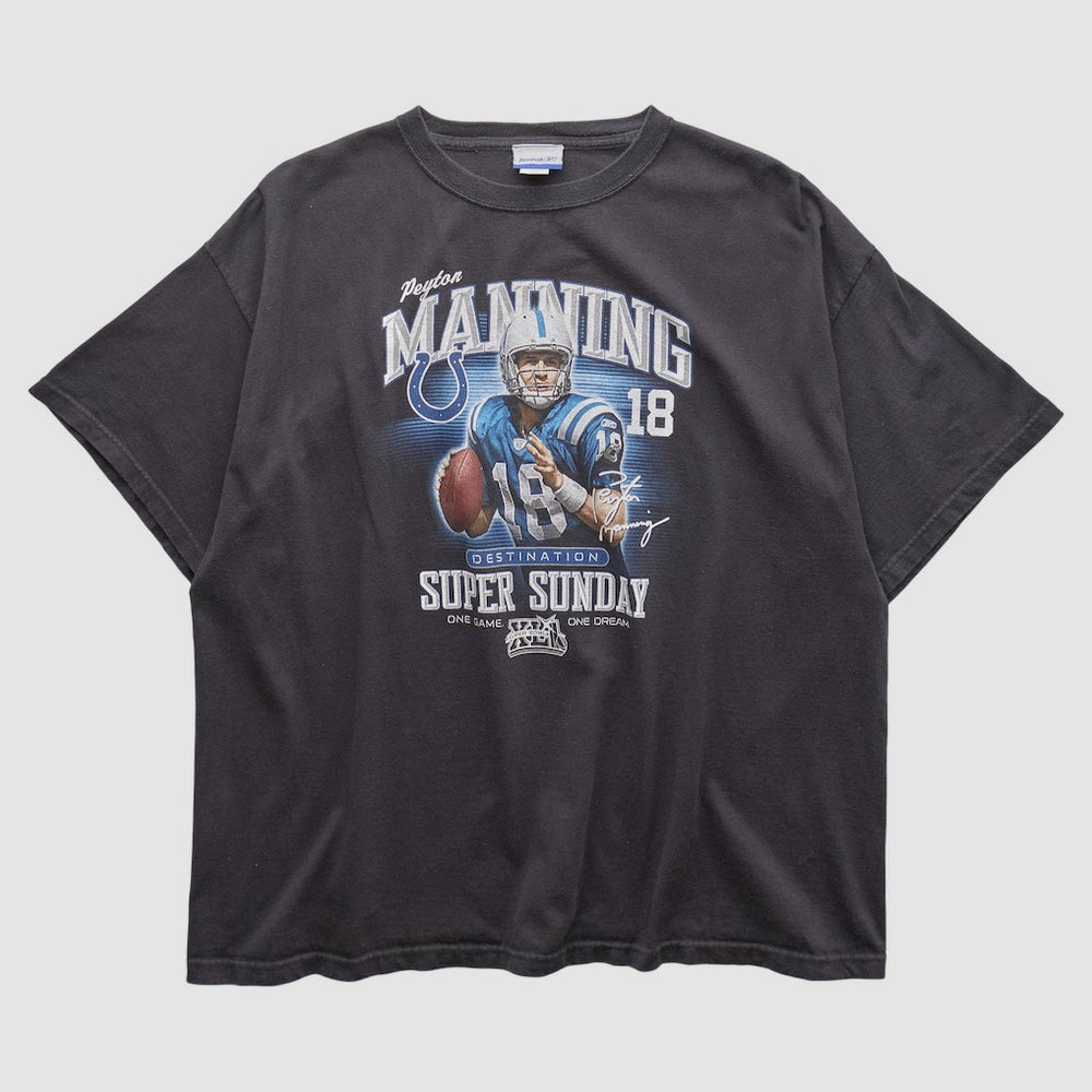 Payton Manning Super Bowl XLI Reebok 2000s T-shirt - Black Vintage online