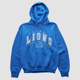 Detroit Lions 2000s Hooded Pullover Sweatshirt - Blue Vintage on sale