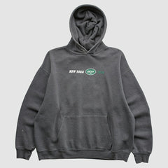 New York Jets Team Edition Apparel 2000s Hooded Pullover Sweatshirt - Charcoal Vintage sale