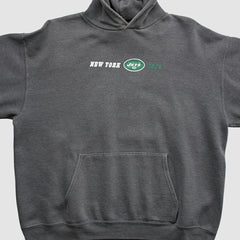 New York Jets Team Edition Apparel 2000s Hooded Pullover Sweatshirt - Charcoal Vintage sale