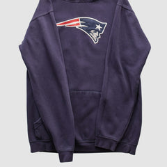 New England Patriots NFL 2000s Hooded Pullover Sweatshirt - Navy Vintage outlet