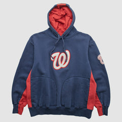 Washington Nationals Majestic 2000s Hooded Pullover Sweatshirt - Navy Vintage