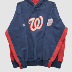 Washington Nationals Majestic 2000s Hooded Pullover Sweatshirt - Navy Vintage