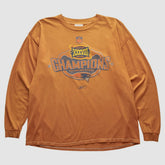 New England Patriots Reebok 2004 Long Sleeve T-shirt - Orange Vintage for sale
