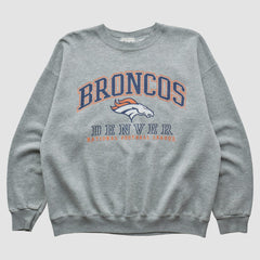 Denver Broncos Lee Sport 90s Pullover Sweatshirt - Heather Gray Vintage discount