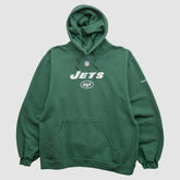 New York Jets Reebok 2000s Hooded Pullover Sweatshirt - Green Vintage cheap