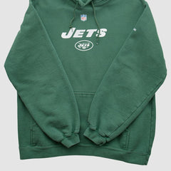 New York Jets Reebok 2000s Hooded Pullover Sweatshirt - Green Vintage cheap