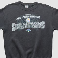 Pittsburgh Steelers NFL 2008 Pullover Sweatshirt - Charcoal Vintage sale