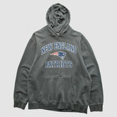 New England Patriots Majestic 2010s Hooded Pullover Sweatshirt - Gray Vintage on sale