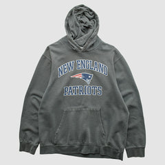 New England Patriots Majestic 2010s Hooded Pullover Sweatshirt - Gray Vintage on sale