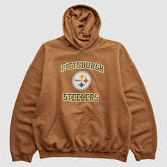 Pittsburgh Steelers Reebok 2000s Hooded Pullover Sweatshirt - Brown Vintage online
