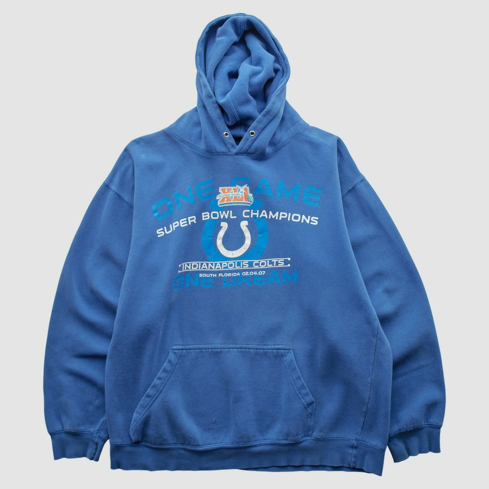 Indianapolis Colts Alstyle 2007 Hooded Pullover Sweatshirt - Blue Vintage on sale