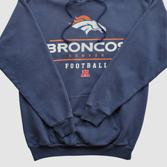 Denver Broncos NFL 2000s Hooded Pullover Sweatshirt - Navy Vintage cheap