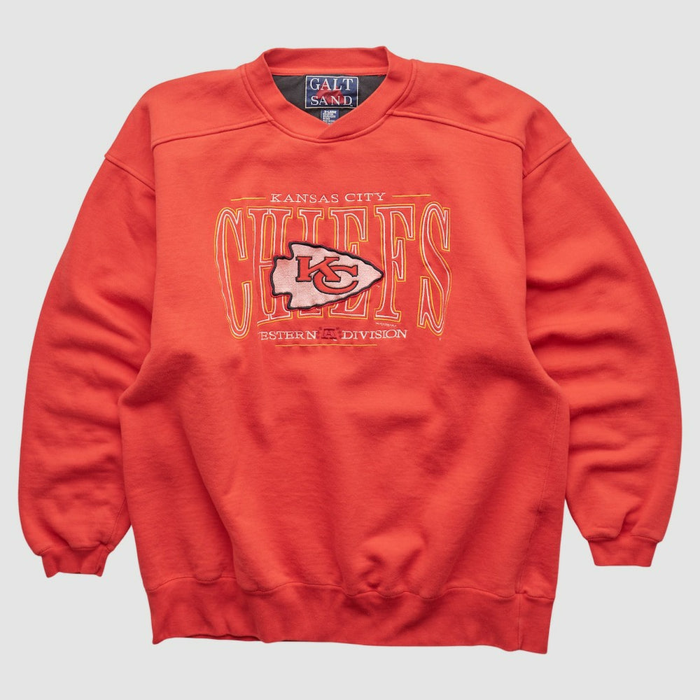 Kansas City Chiefs Galt Sand 90s Pullover Sweatshirt - Red Vintage sale